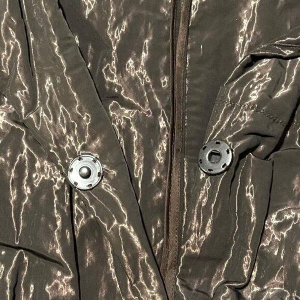 Carlisle Metallic Brown Crinkle Flare Jacket Womens Size 6 Button Down Luxe - Picture 3 of 10